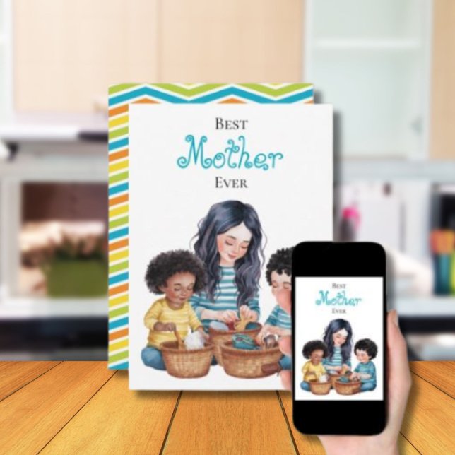 Carte Meilleure mère toujours enfant et maman Bonding Mo (Créateur téléchargé)