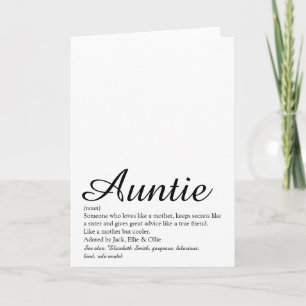 Carte Meilleure Tante au Monde Définition Script