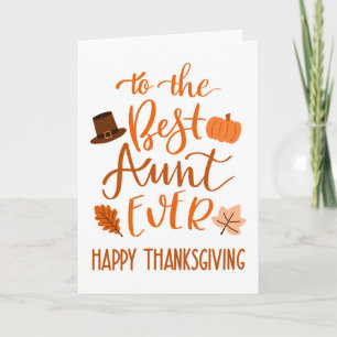 Carte Meilleure Tante de toujours Jour de Thanksgiving e