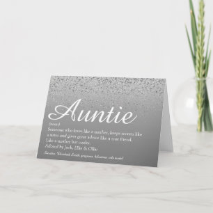 Carte Meilleure Tante du Monde Définition Tante en Argen