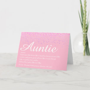 Carte Meilleure Tante du Monde Définition Tante Rose