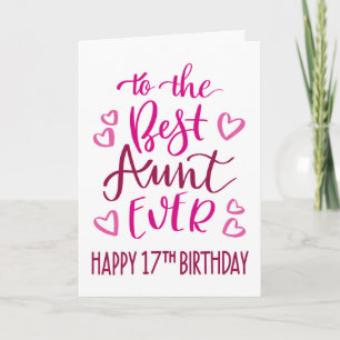 Carte Meilleure Tante Jamais 17ème Anniversaire Typograp