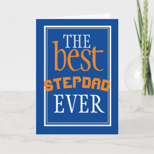 Carte Meilleure typographie jamais Stepdad Bleu Annivers