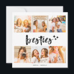 Carte Meilleures amies Meilleurs amis Collage de photos<br><div class="desc">Chérissez vos moments inoubliables d'amitié avec notre Affiche de Collage Photo Meilleures Amies. Ce cadre moderne et élégant présente le mot "besties" en caractères gras et comprend un collage personnalisable où vous pouvez afficher vos photos préférées avec votre meilleure amie. Il constitue un cadeau personnalisé attentionné ou un souvenir précieux...</div>