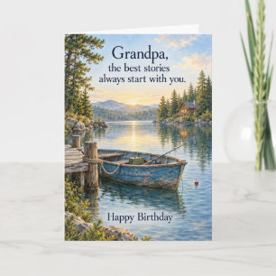 Carte Meilleures Histoires d'Anniversaire de Grand-Père 