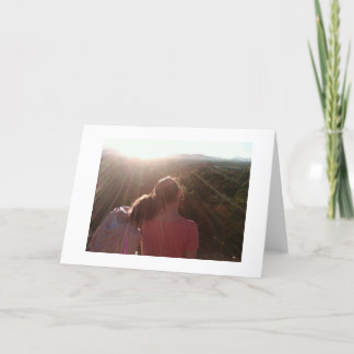 Carte Meilleurs amis et un coucher du soleil