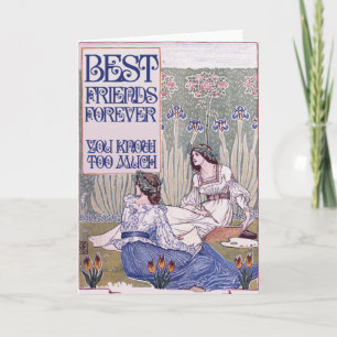 Carte Meilleurs amis pour l'art Vintage
