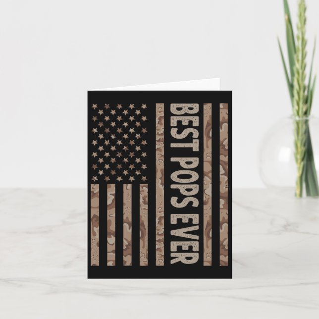 Carte Meilleurs Pops jamais nous Drapeau Américain Drôle (Devant)