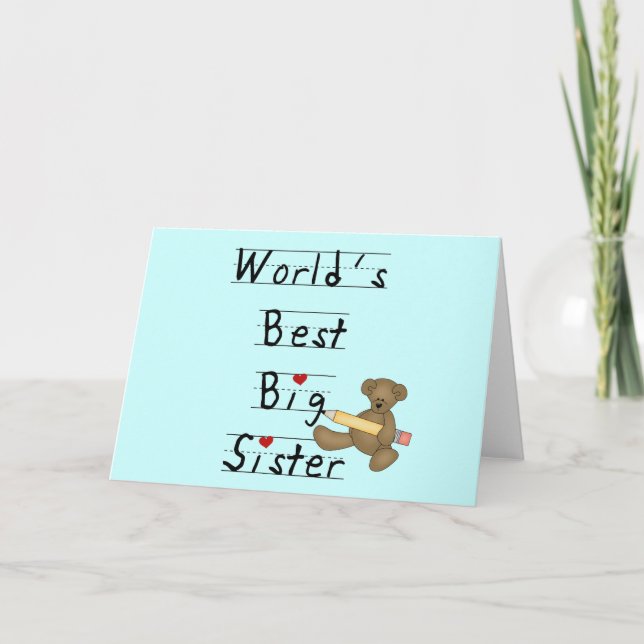 Carte Meilleurs T-shirts et cadeaux Big Sister du monde (Devant)