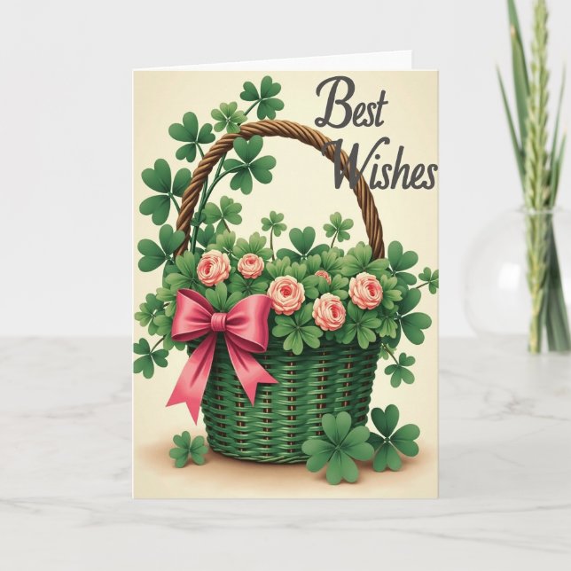 Carte Meilleurs Vœux Clover Rose (Devant)