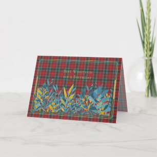 Carte Meilleurs vœux d'anniversaire Tartan de la Colombi
