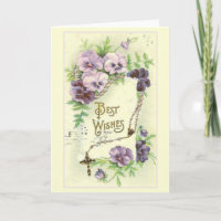 Meilleurs vœux Pansies Lavande Chapelet