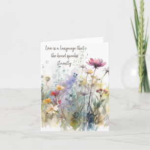 Carte Mélange Floral Élégant Aquarelle de Printemps pour