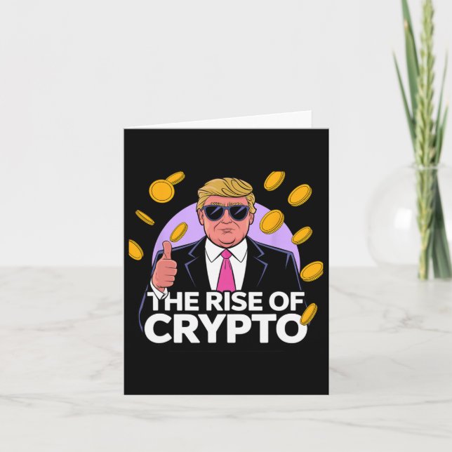 Carte Mélange Montée De Crypto Bitcoin Trump À La Lune (Devant)