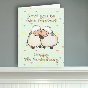 Carte Mélange mouton de laine 7e anniversaire Mariage So