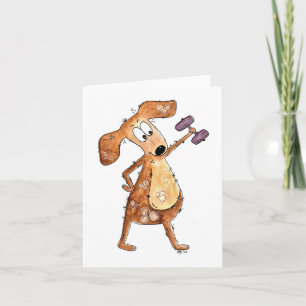 Carte Mélange Whimsical Brown Chien Poids de levage
