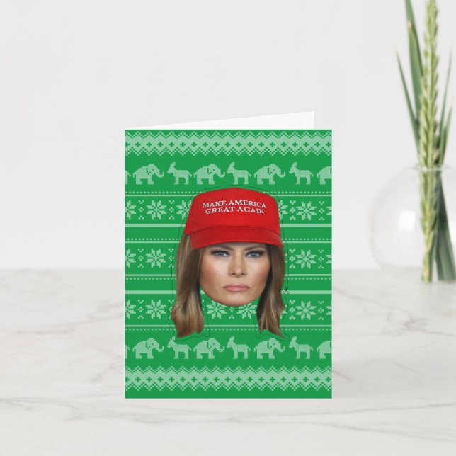 Carte Melania Trump MAGA Noël (Devant)