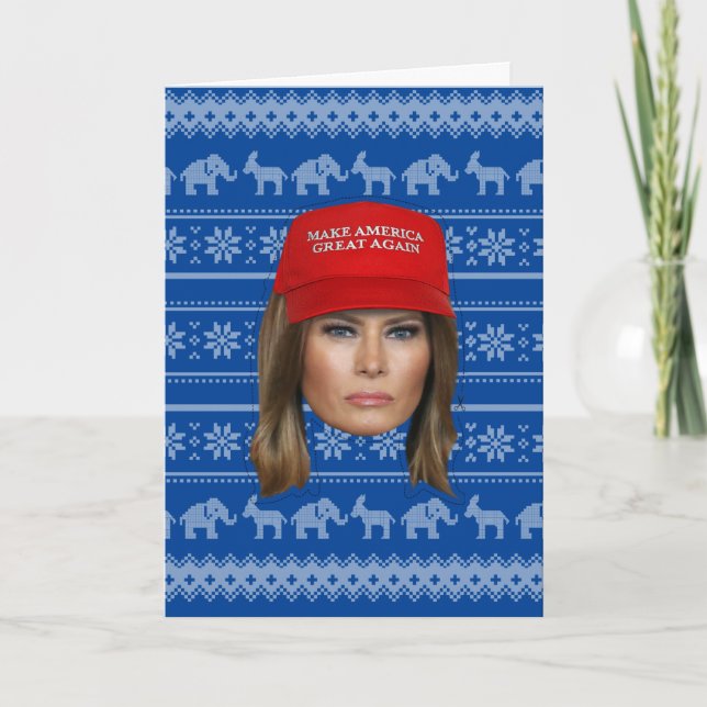 Carte Melania Trump MAGA Noël (Devant)