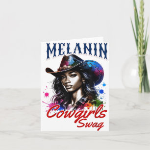 Carte Melanin Cowgirls African Melanin Usa Drapeau Swag