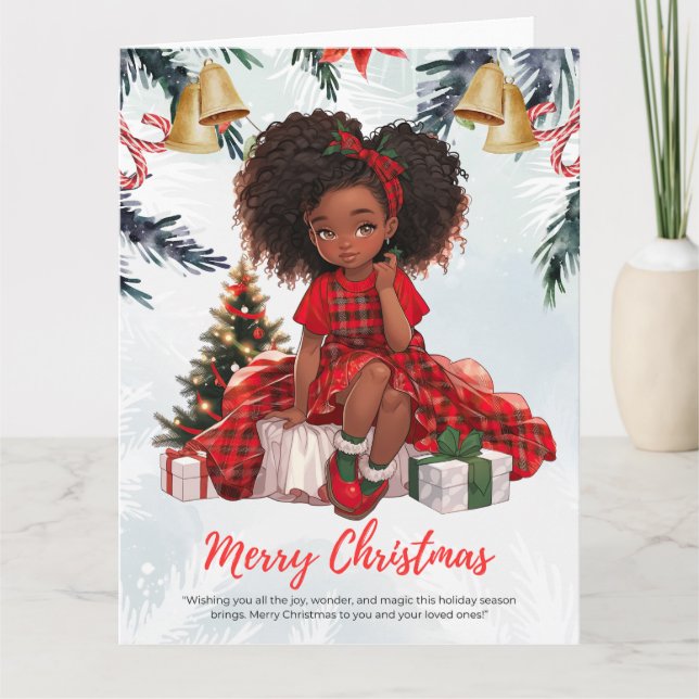 Carte Melanin Noël Black Girl Magic Xmas Magic Fun (Devant)