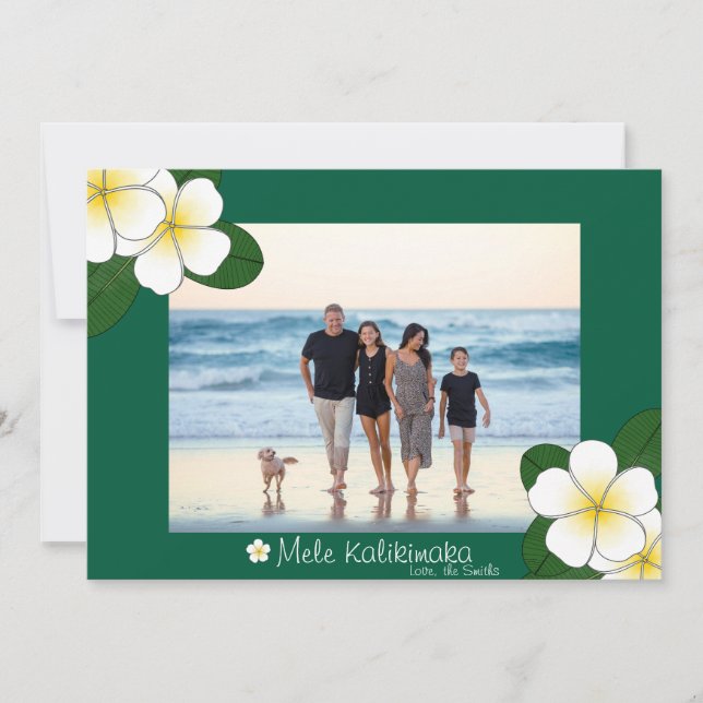 Carte Mele Kalikimaka de Noël Hawaii Plumeria (Devant)