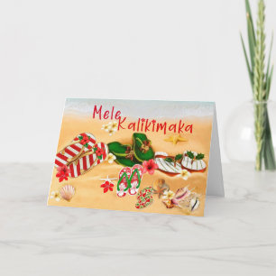 Carte Mele Kalikimaka de sandales hawaïennes
