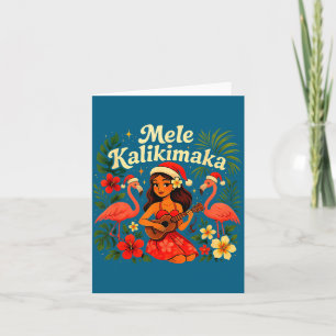 Carte Mele Kalikimaka Fille Hawaïenne Hula Noël Troca