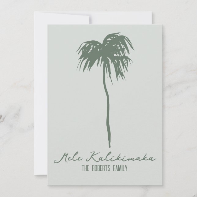 Carte Mele Kalikimaka Hawaiian Christmas Palm Card (Devant)