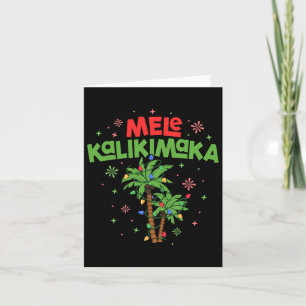 Carte Mele Kalikimaka Hawaiian Christmas Palm Tree Light