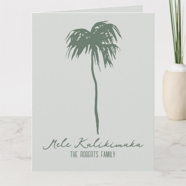 Carte Mele Kalikimaka Hawaiian élégant Palm de Noël (Devant)