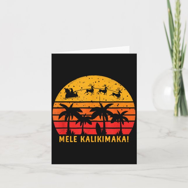 Carte Mele Kalikimaka Retro Hawaiian Christmas Family Va (Devant)