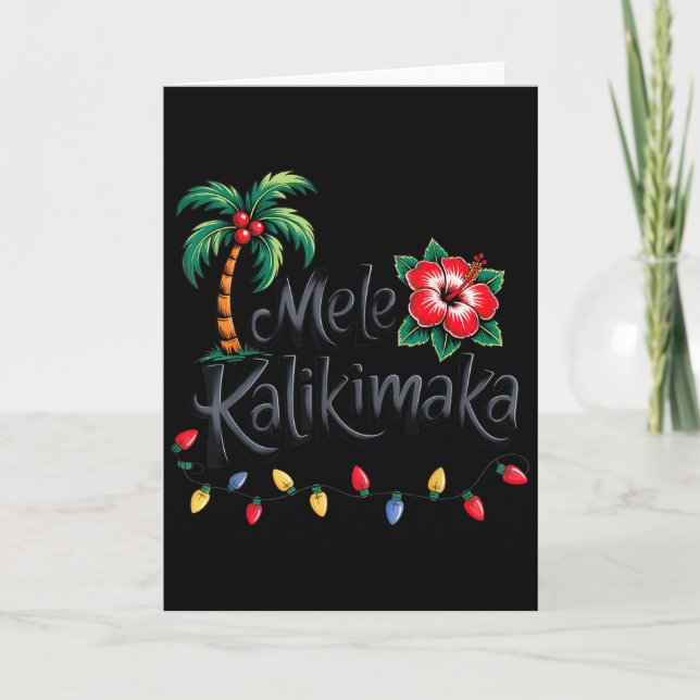 Carte Mele Kalikimaka Trocal Christmas Hawaiian Xmas Fam (Devant)