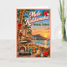 Mele Kalikimaka Waikiki Hawaii Noël Vintage