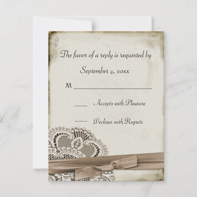 Carte Melinda Vintage Lace Response Card (Devant)