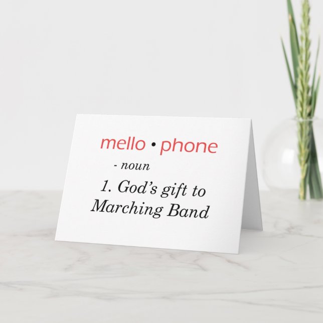 Carte Mellophone - Le don de Dieu à la bande (Devant)