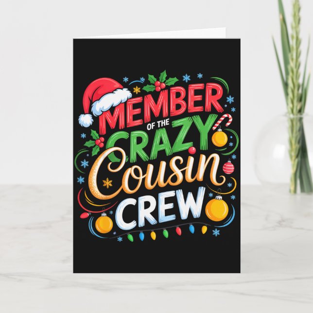 Carte Membre de l'équipe de Noël Crazy Cousin Crew Bi (Devant)