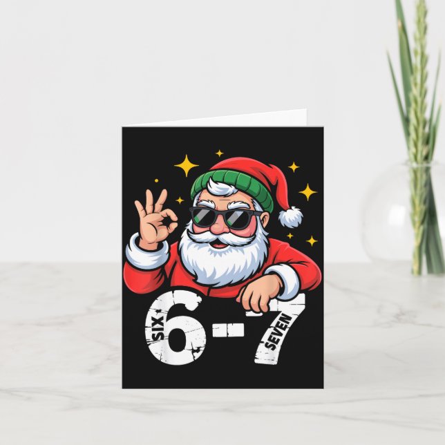Carte Mème 6 7 Six Sept Noël Gen Z Alpha Adolescents Gar (Devant)