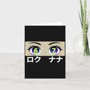 Carte Mème amusant Six Sept 6 et 7 dans les yeux d'anime