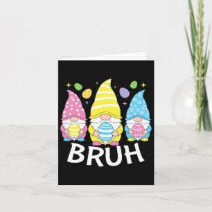 Carte Mème Bruh Jour de Pâques OEufs de lapin Drôle Gnom
