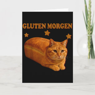 Carte Meme Chat Pain Drôle Gluten Matin Humour Graphique