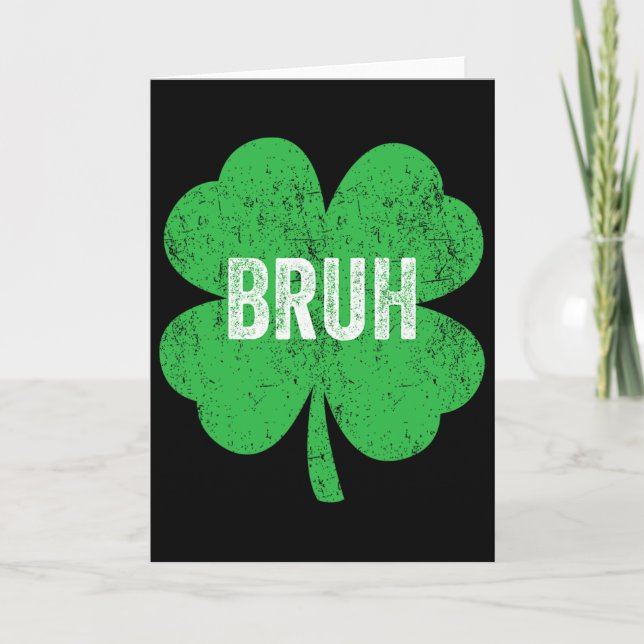 Carte Mème de Bruh Trèfle Drôle St Patrick Teens Garçon (Devant)