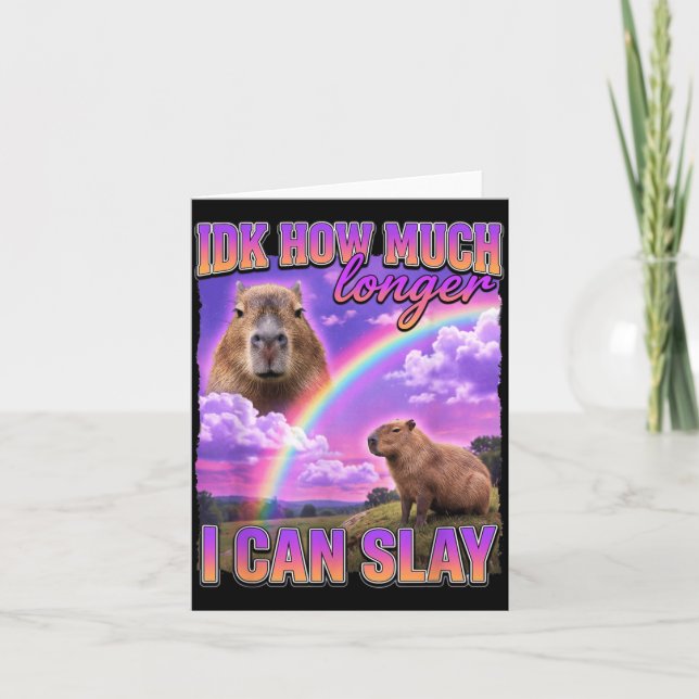 Carte Mème de capybara drôle Je ne sais pas combien de t (Devant)