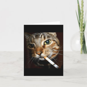 Carte Mème de chat qui fume drôle humour noir chat sarca