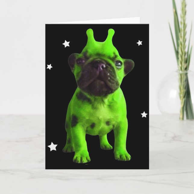 Carte Mème de chien extraterrestre Rétro Drôle de chien  (Devant)