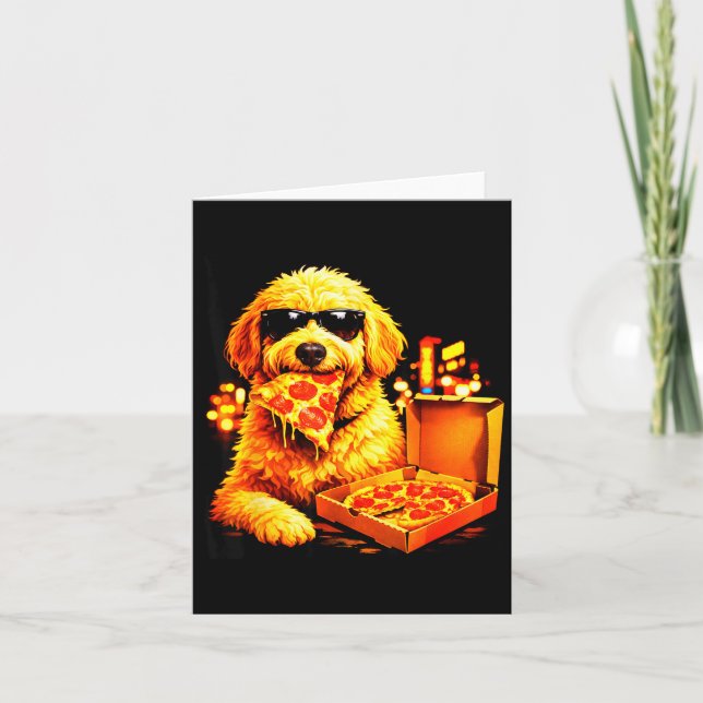 Carte Mème de chien goldendoodle avec des lunettes de so (Devant)
