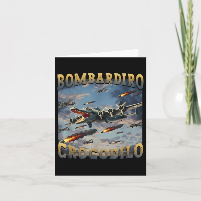 Carte Mème de crocodile drôle Bombardiro Crocodilo Funny (Devant)