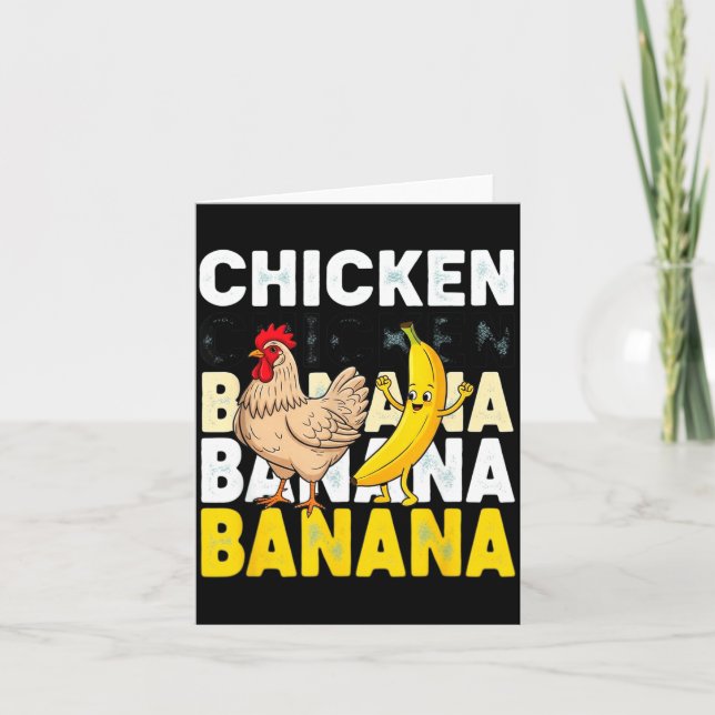 Carte Mème de danse de banane de poulet drôle pour les e (Devant)