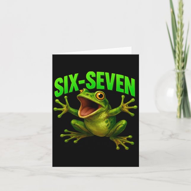 Carte Mème de grenouille 67 Six Sept Drôle Gen Alpha  (Devant)