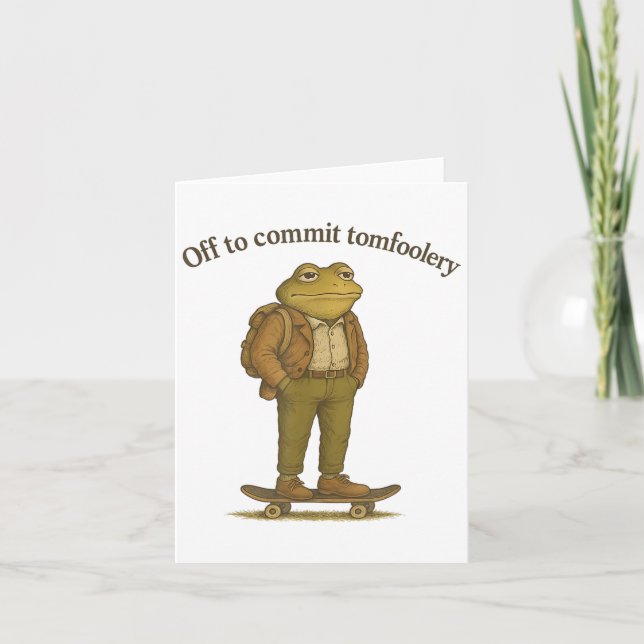 Carte Mème de grenouille drôle Humour sot foncé pour eng (Devant)