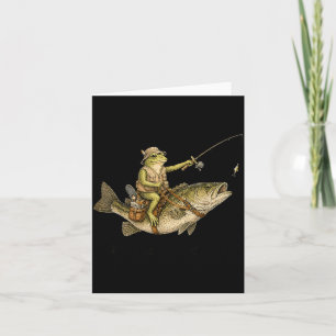 Carte Mème de grenouille rétro B Papa pêche à l'aube Fêt
